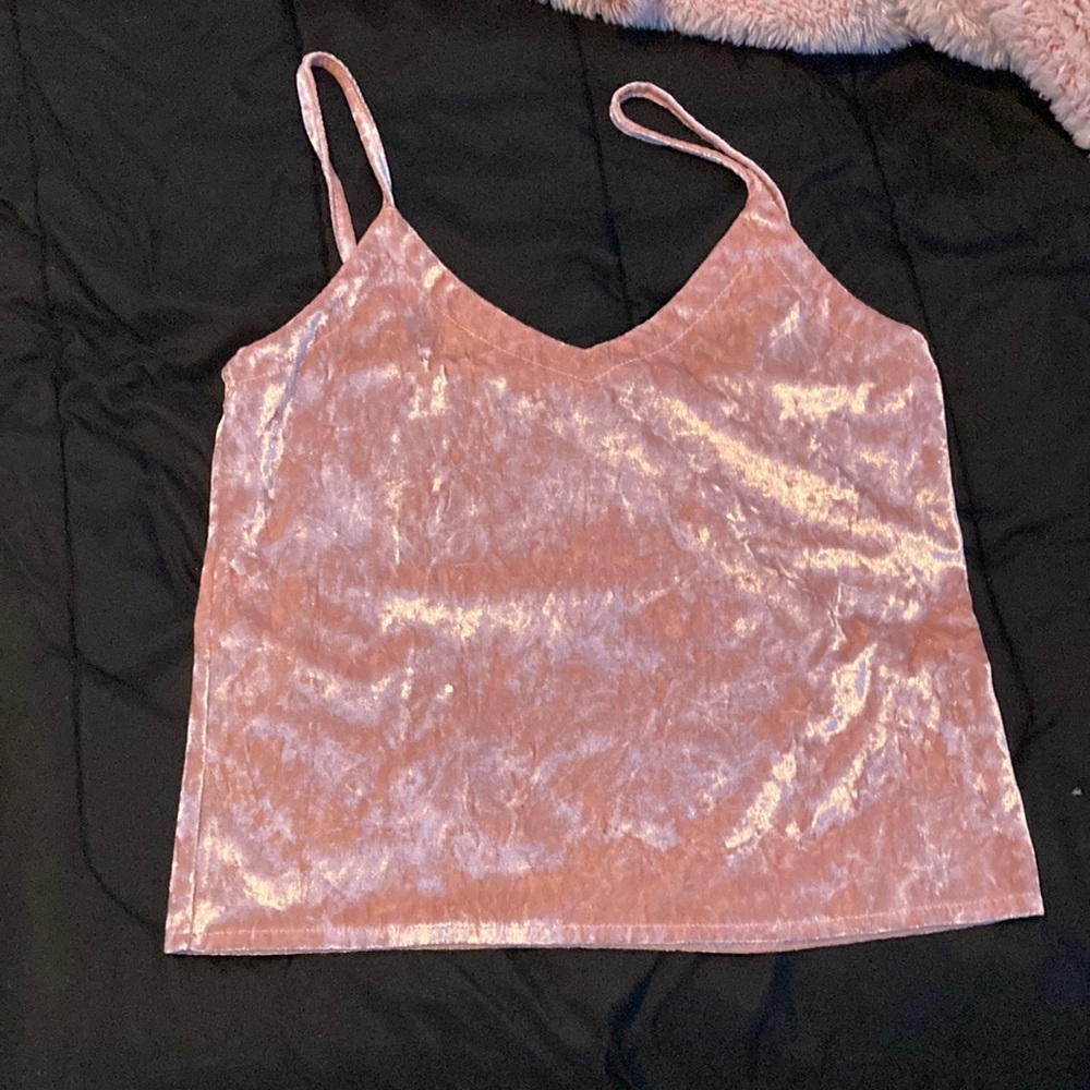 Pink velvet cami